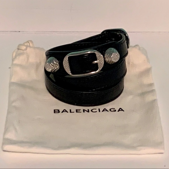 Balenciaga Jewelry - Balenciaga SHW Leather Triple Tour Wrap Bracelet